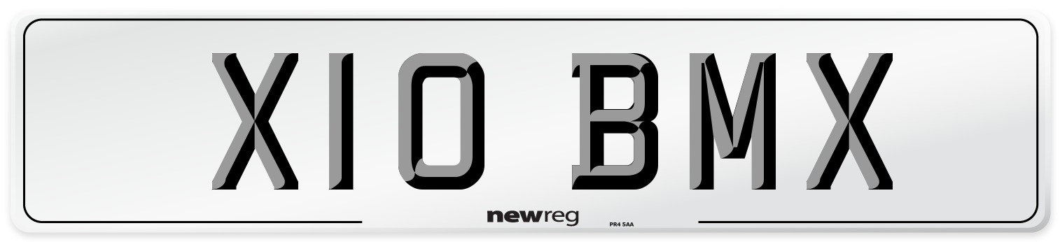 X10 BMX Number Plate from New Reg